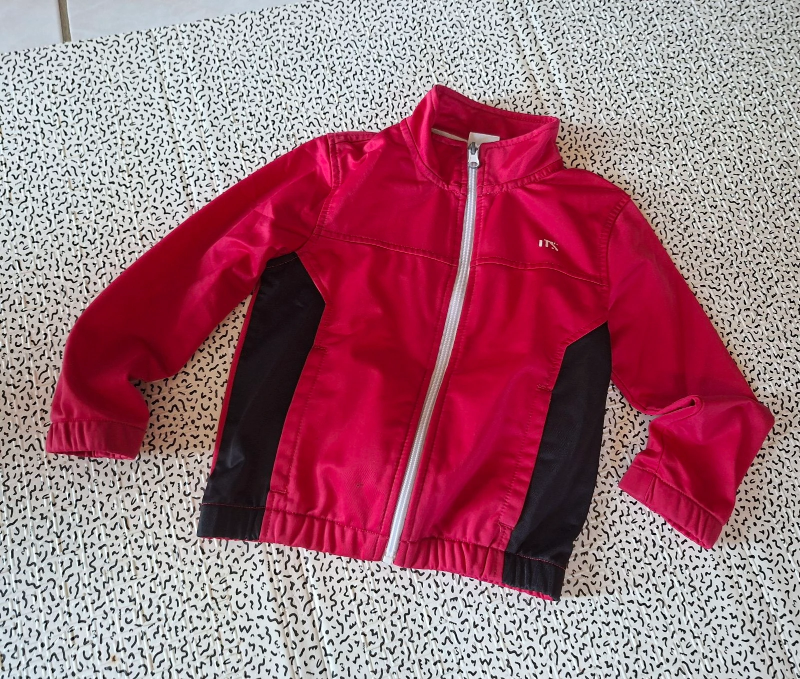Veste de sport ITS fille 5 ans 110 cm rose fuchsia zippée légère polyester